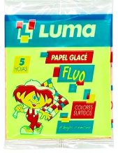 PAPEL GLACE LUMA FLUORESENTE 10 X 10 CM. SOBRE X 5 HJS.1200550