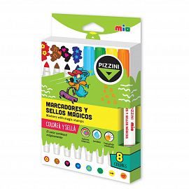 MARCADOR PIZZINI CON SELLOS MAGICOS X 8 0192515