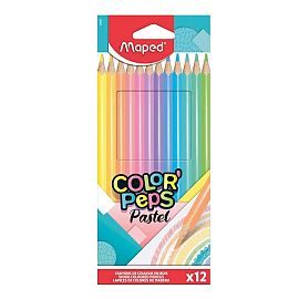 LAPICES DE COLORES MAPED COLOR PEPS PASTEL X 12 COLORES LARGOS 0751812