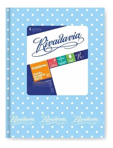 CUADERNO RIVADAVIA LUNARES T.D. CELESTE X 50 HJS RAY.0010593