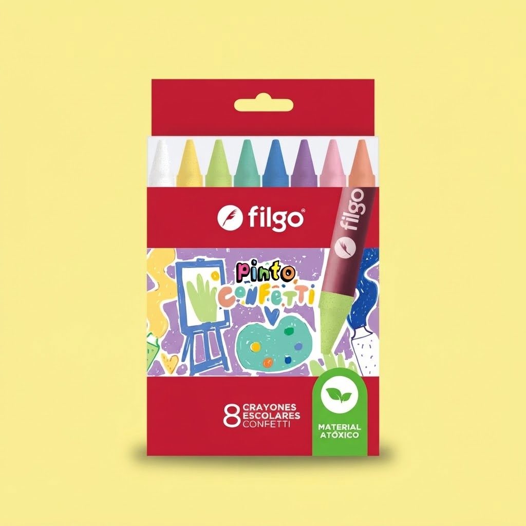 CRAYONES FILGO DE CERA CONFETTI X8