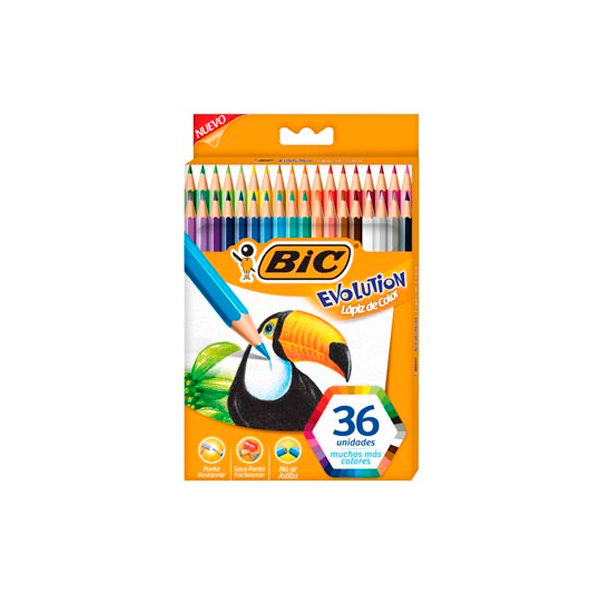 LAPIZ BIC EVOLUTION COLORES X36