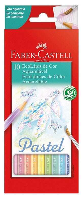 LAPICES DE COLORES FABER CASTELL X 10 ACUARELABLE PASTEL 0665640