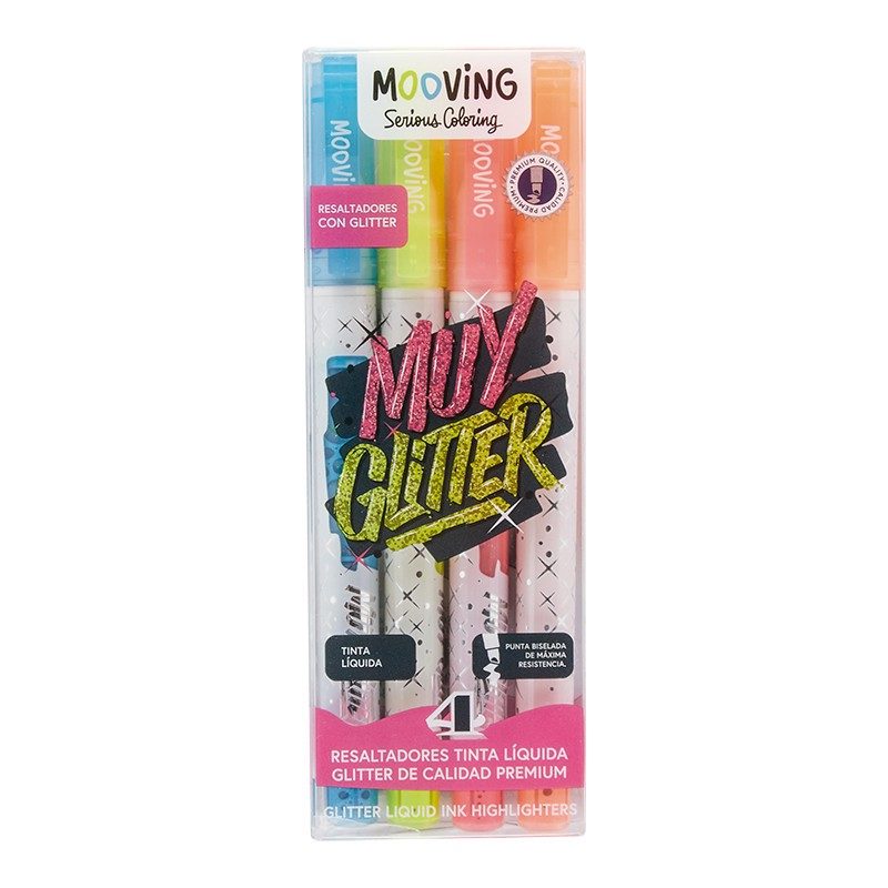 RESALTADOR MOOVING MUY GLITTER BLISTER X4 2636320