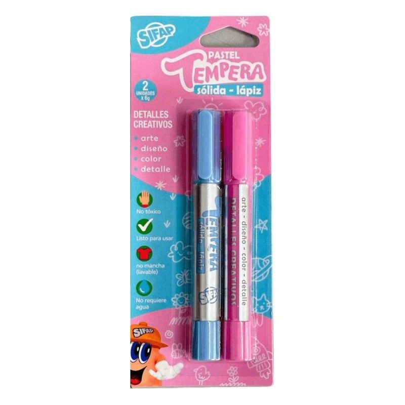 TEMPERA SOLIDA SIFAP LAPIZ X2 PASTEL 0323724
