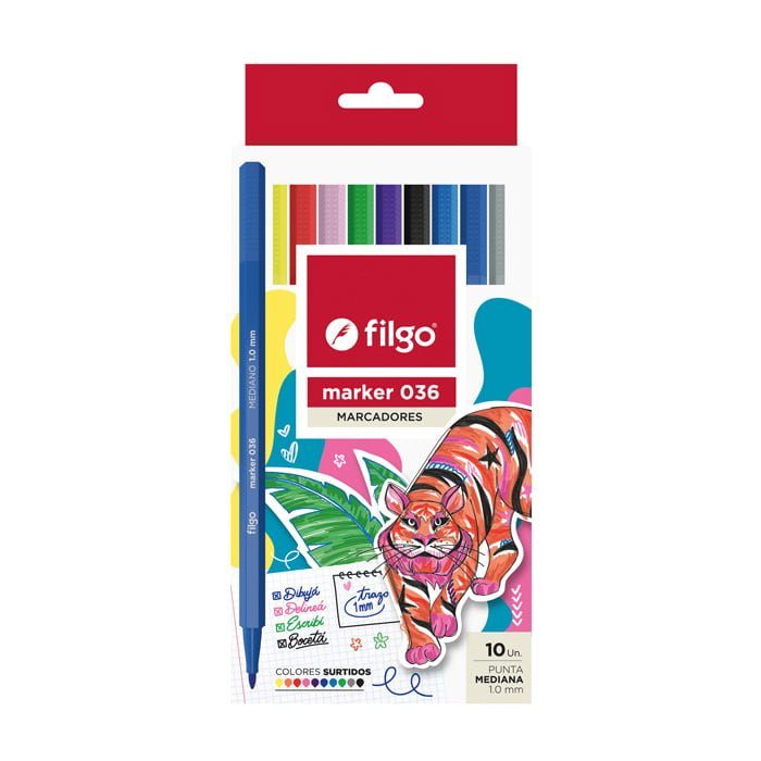 MARCADORES FILGO MARKET 036 X10 CLASICO