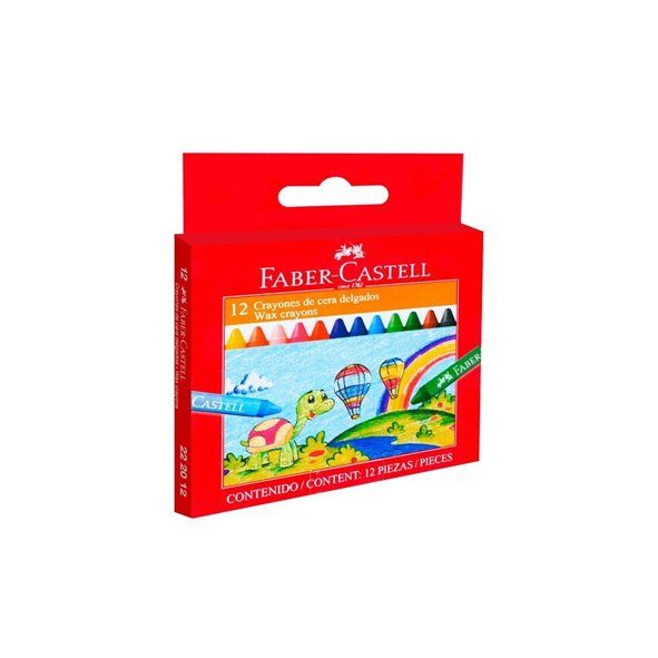 LAPICES DE CERA FABER CASTELL X 12 COLORES