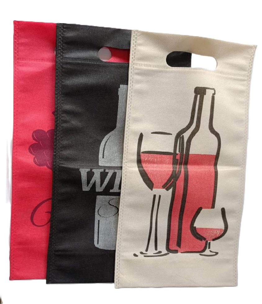 BOLSA TELA P/BOTELLA DISEÑOS SURTIDOS