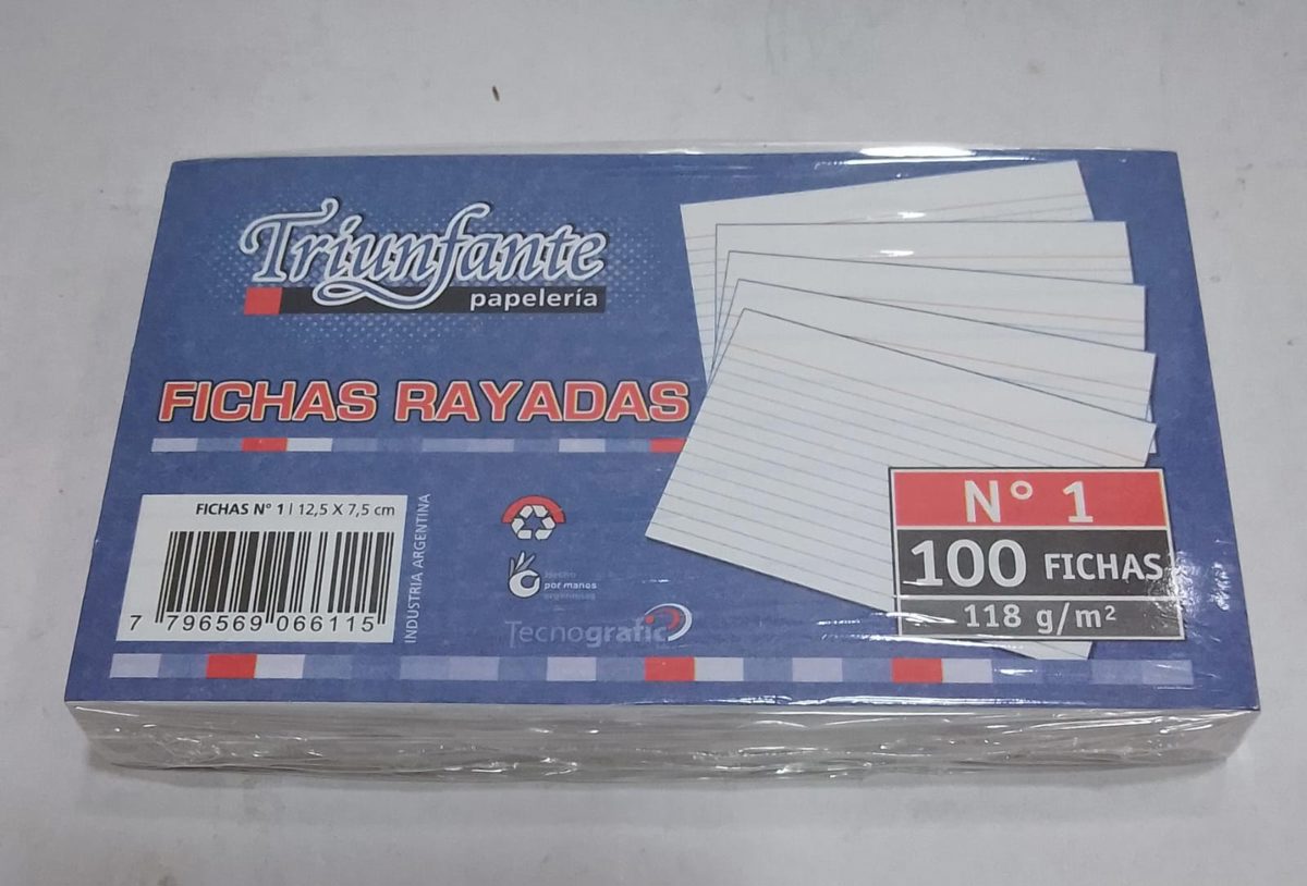 FICHA TRIUNFANTE RAYADA N1 X 100