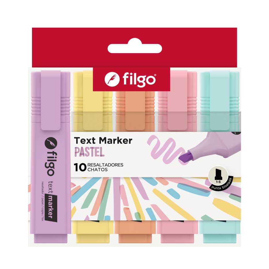 RESALTADOR FILGO TEXT MARKER PASTEL X4