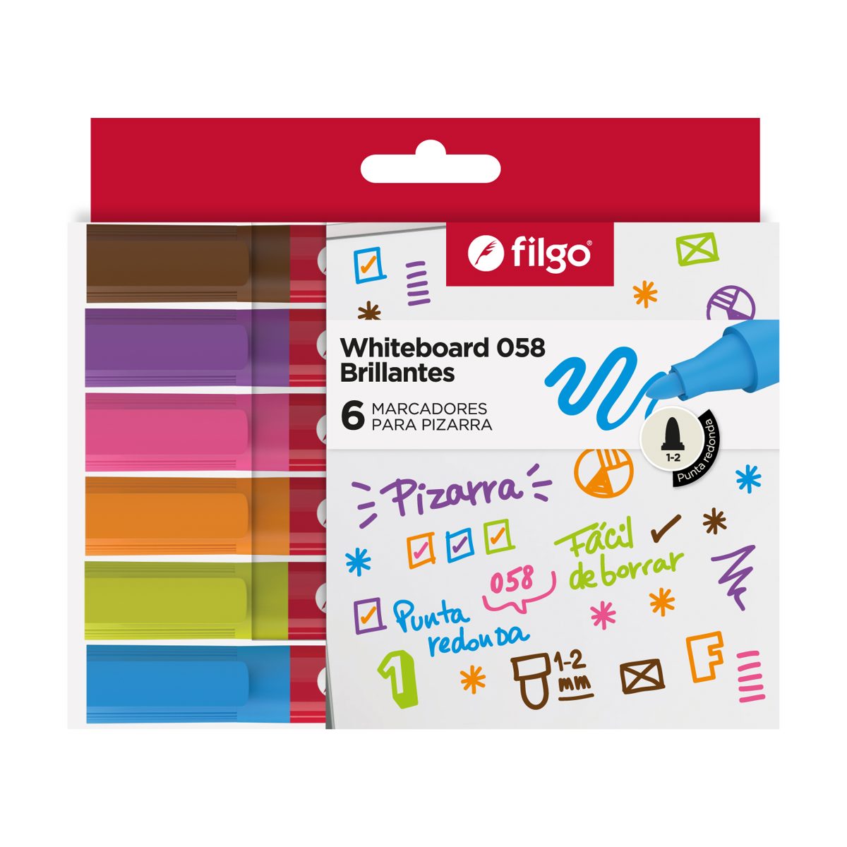 MARCADOR FILGO P/PIZARRA 058 CAJA X 6 BRILLANTES