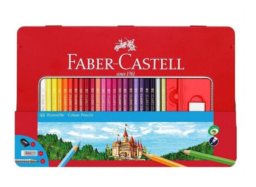 LAPICES DE COLORES FABER CASTELL X 48 LARGOS (LATA) 665748