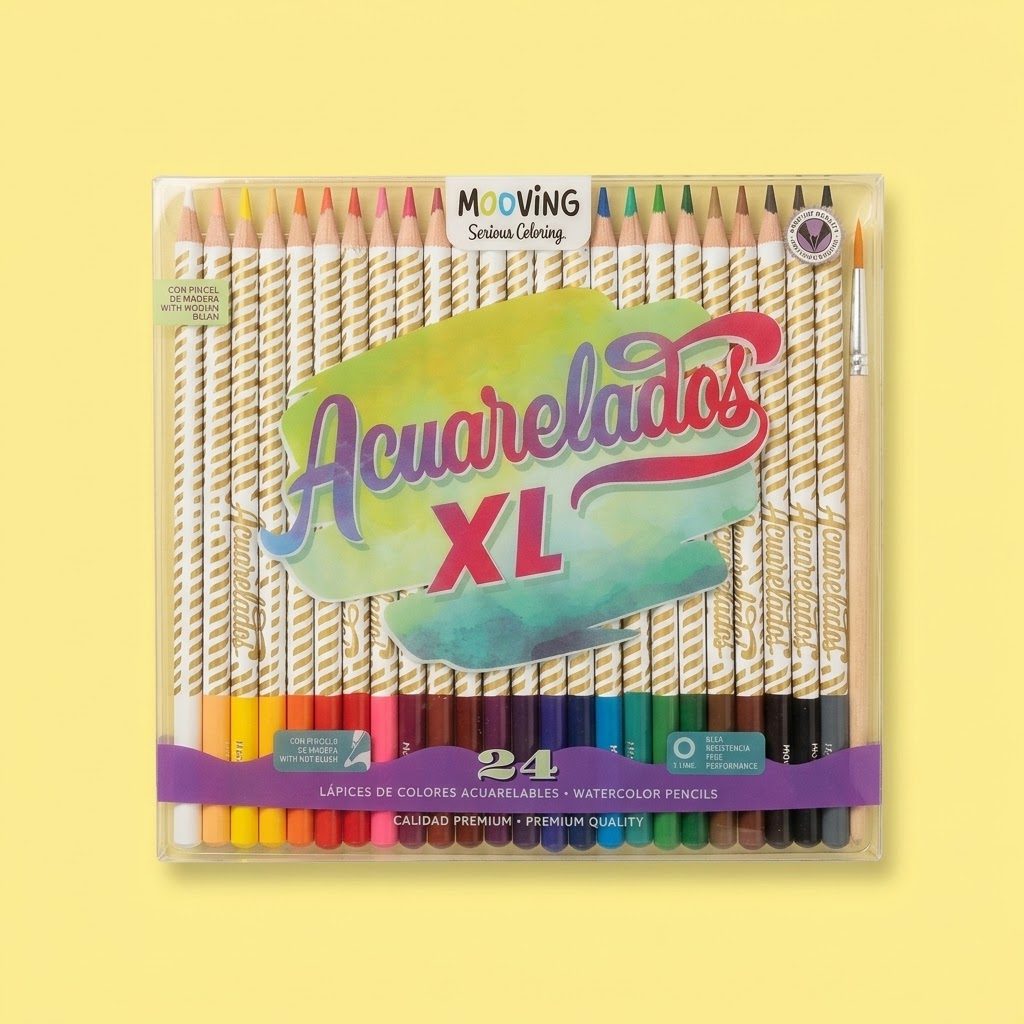 LAPICES DE COLORES MOOVING ACUARELADOS XL X 24 LARGOS 2636561