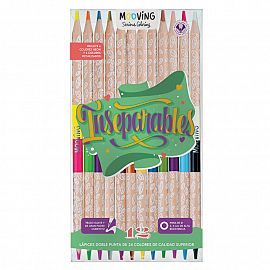 LAPICES DE COLORES MOOVING INSEPARABLES BICOLOR X 12 LARGOS 2636550