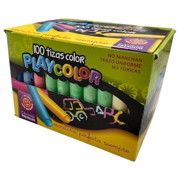 TIZA PLAYCOLOR X100 DE COLOR EN CAJA
