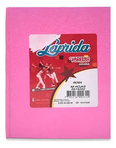CUADERNO LAPRIDA ARAÑA T.D. ROSA X 50 HJS RAY.0011404