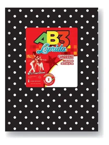 CUADERNO LAPRIDA AB3 LUNARES T.D.NEGRO C/BLANCO X 50 HJS RAY.