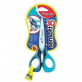 TIJERA ESCOLAR MAPED SENSOFT DE 13 CM. BLISTER (PARA ZURDOS) 0755752