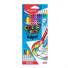 LAPICES DE COLORES MAPED COLOR PEPS OOPS! BORRABLES X 12 LARGOS 0751612