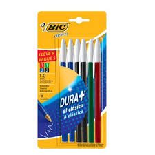 BOLIGRAFO BIC OPACO BLISTER X6 COLORES CLASICOS