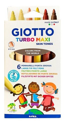 MARCADORES GIOTTO TURBO MAXI TONOS PIEL X6 COLORES