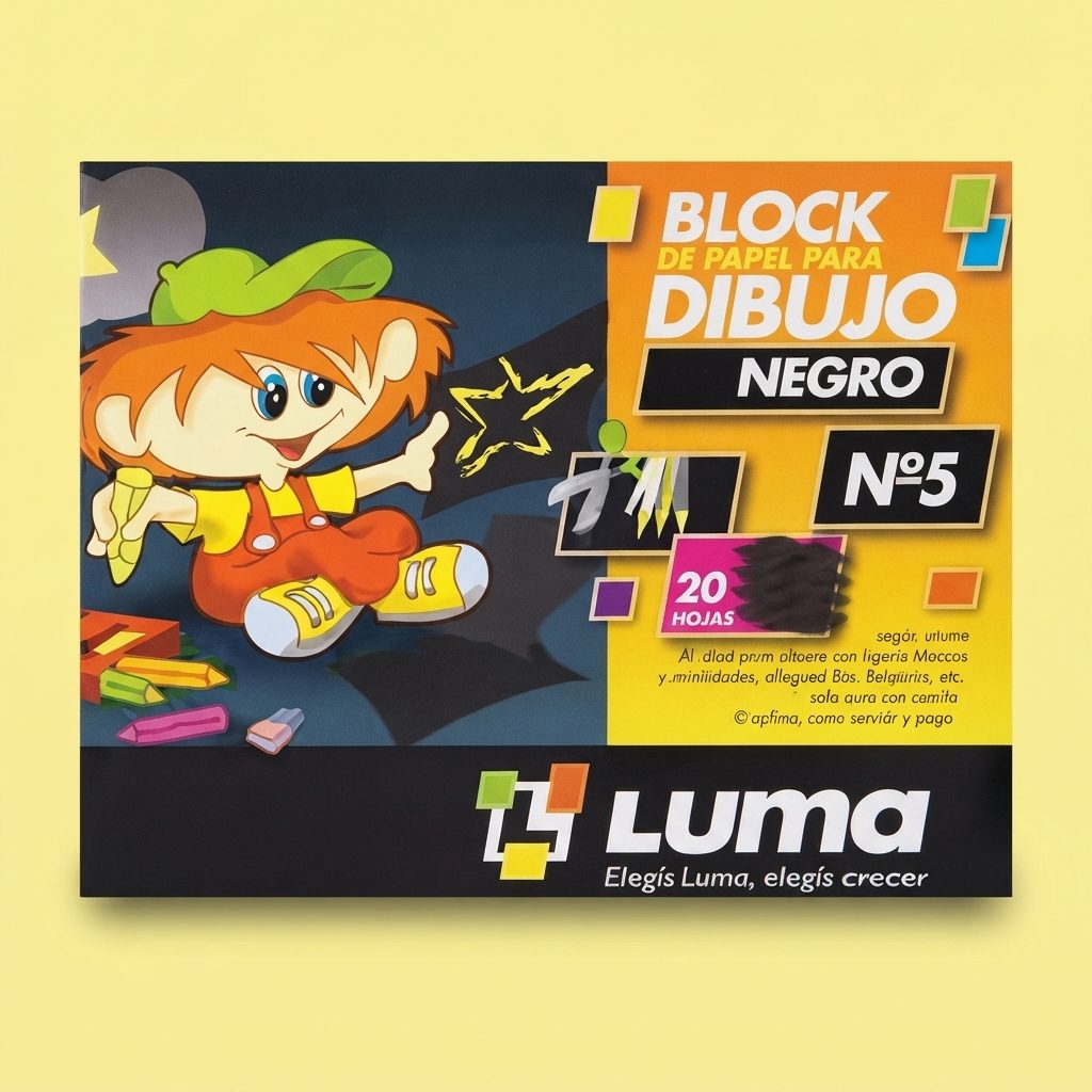 BLOCK P/DIBUJO LUMA N5 NEGRO X 20 HJS 120-069