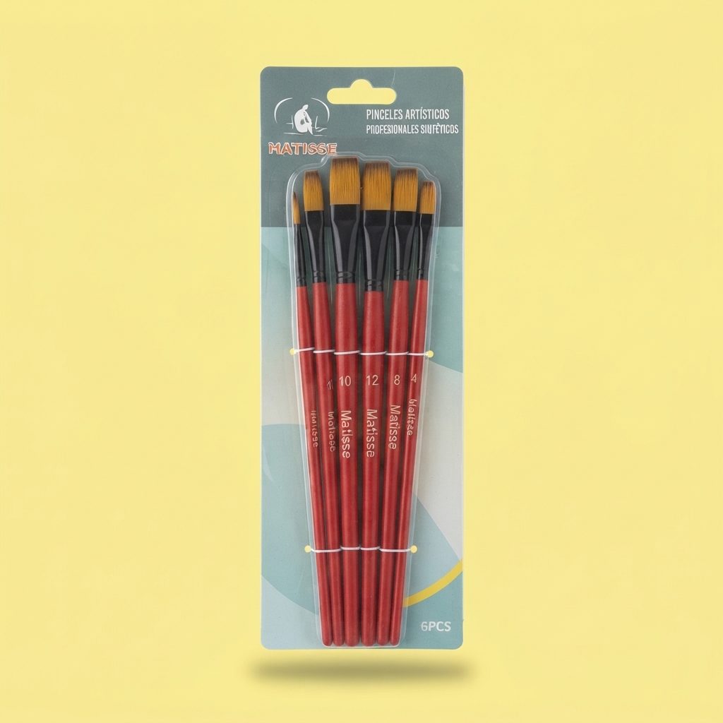 SET DE PINCEL PROF MATISSE X6 CHANFLE SINTETICO 1112