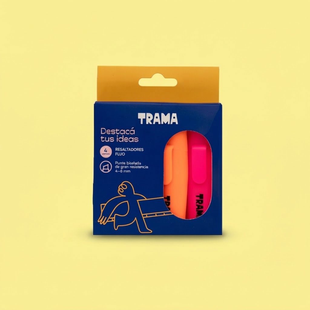 RESALTADOR TRAMA FLUO BLISTER X4 0053050