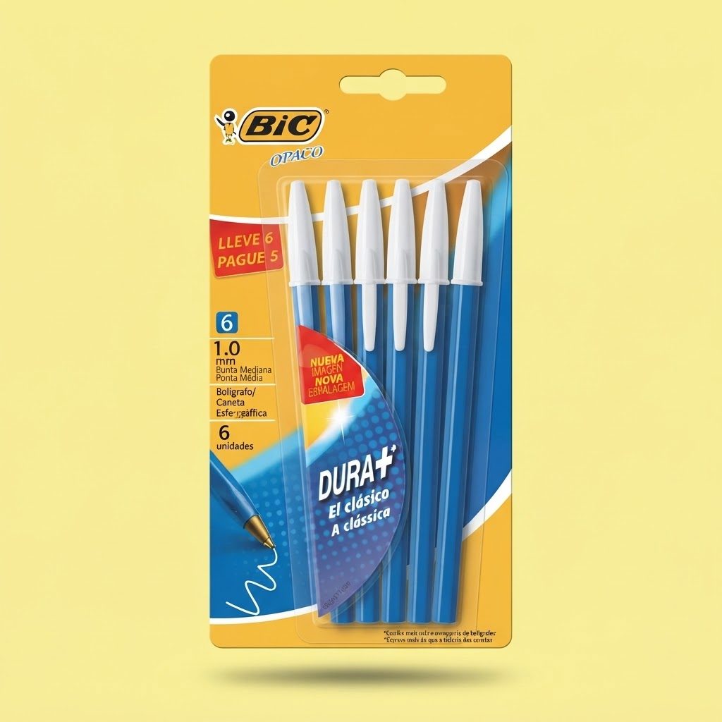 BOLIGRAFO BIC OPACO AZUL X6
