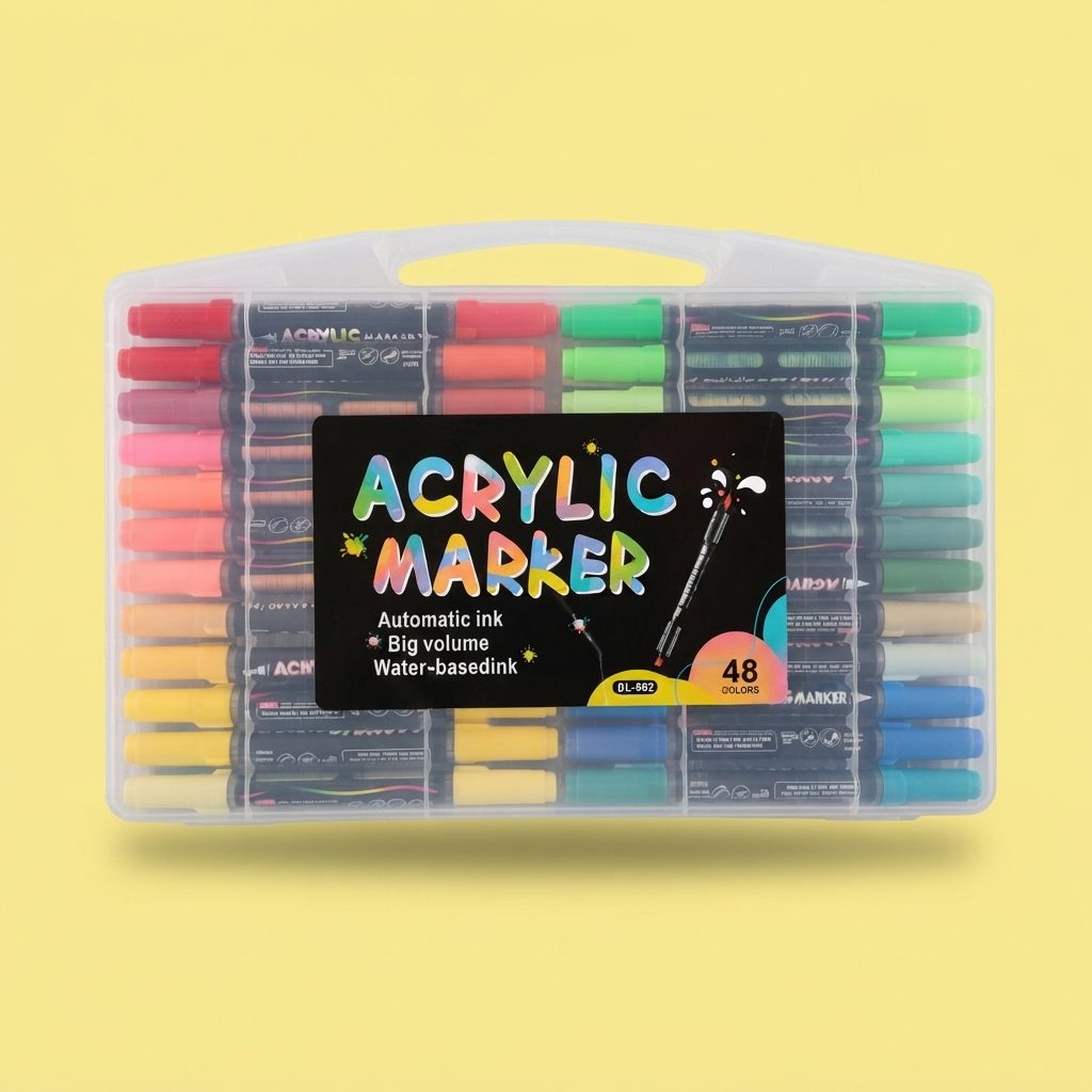 MARCADOR ACRILICO DOBLE PUNTA X 48 ST44382